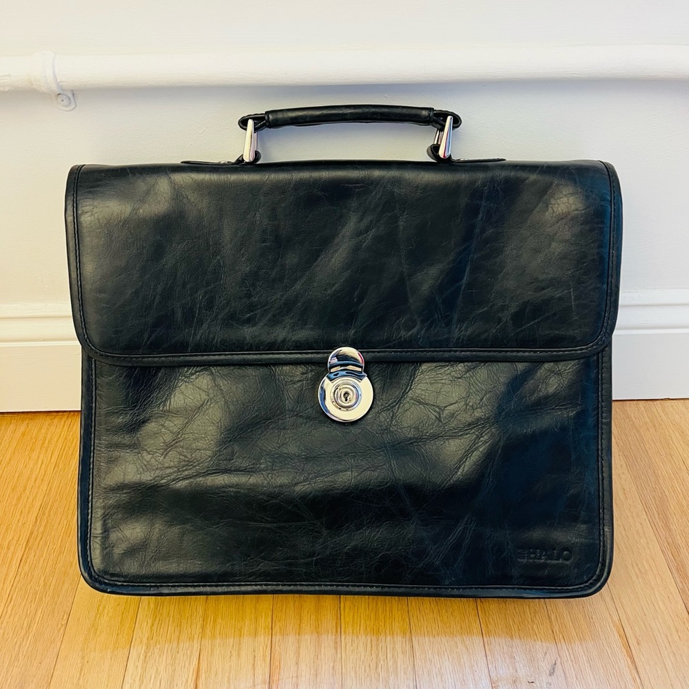 High End Quality Leather Men’s Briefcase**Grey w/Dustbag $895 - Picture 2 of 7